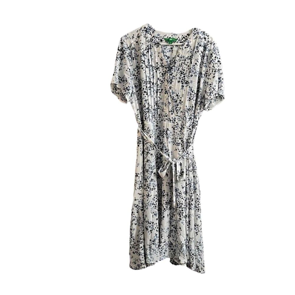 DIP Womens Floral Print Wrap Dress Short Sleeve Tie Waist Size 16